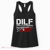 Gun American Flag DILF Damn I Love Firearms Women's Tank Top thumb 0