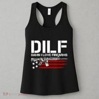 Gun American Flag DILF Damn I Love Firearms Women's Tank Top thumb 3