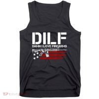 Gun American Flag DILF Damn I Love Firearms Tank Top thumb 0