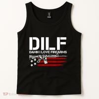 Gun American Flag DILF Damn I Love Firearms Tank Top thumb 2