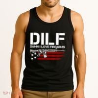 Gun American Flag DILF Damn I Love Firearms Tank Top thumb 3