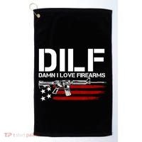Gun American Flag DILF Damn I Love Firearms Golf Towel thumb 0