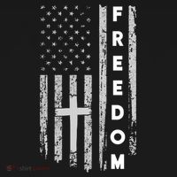 Grunge American Flag Cross Faith Family Freedom Women's Tank Top thumb 5