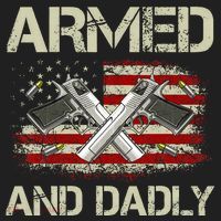 Gun American Flag Armed And Dadly Funny Deadly Fathers Day Hat thumb 2