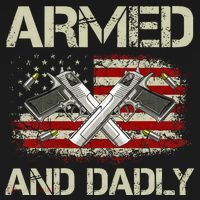 Gun American Flag Armed And Dadly Funny Deadly Fathers Day Visor thumb 3