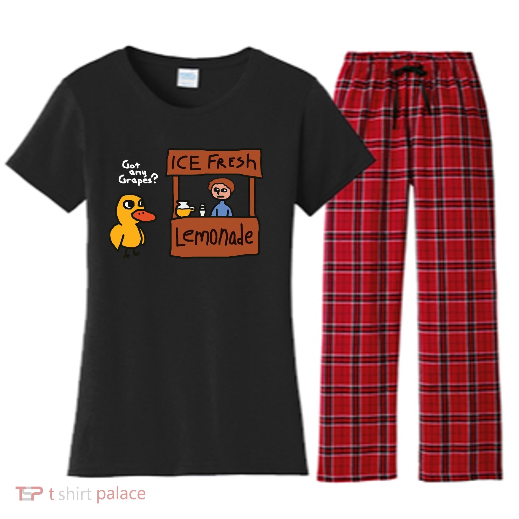 Got Any Grapes Duck Song Lemonade Women's Flannel Pajama Set