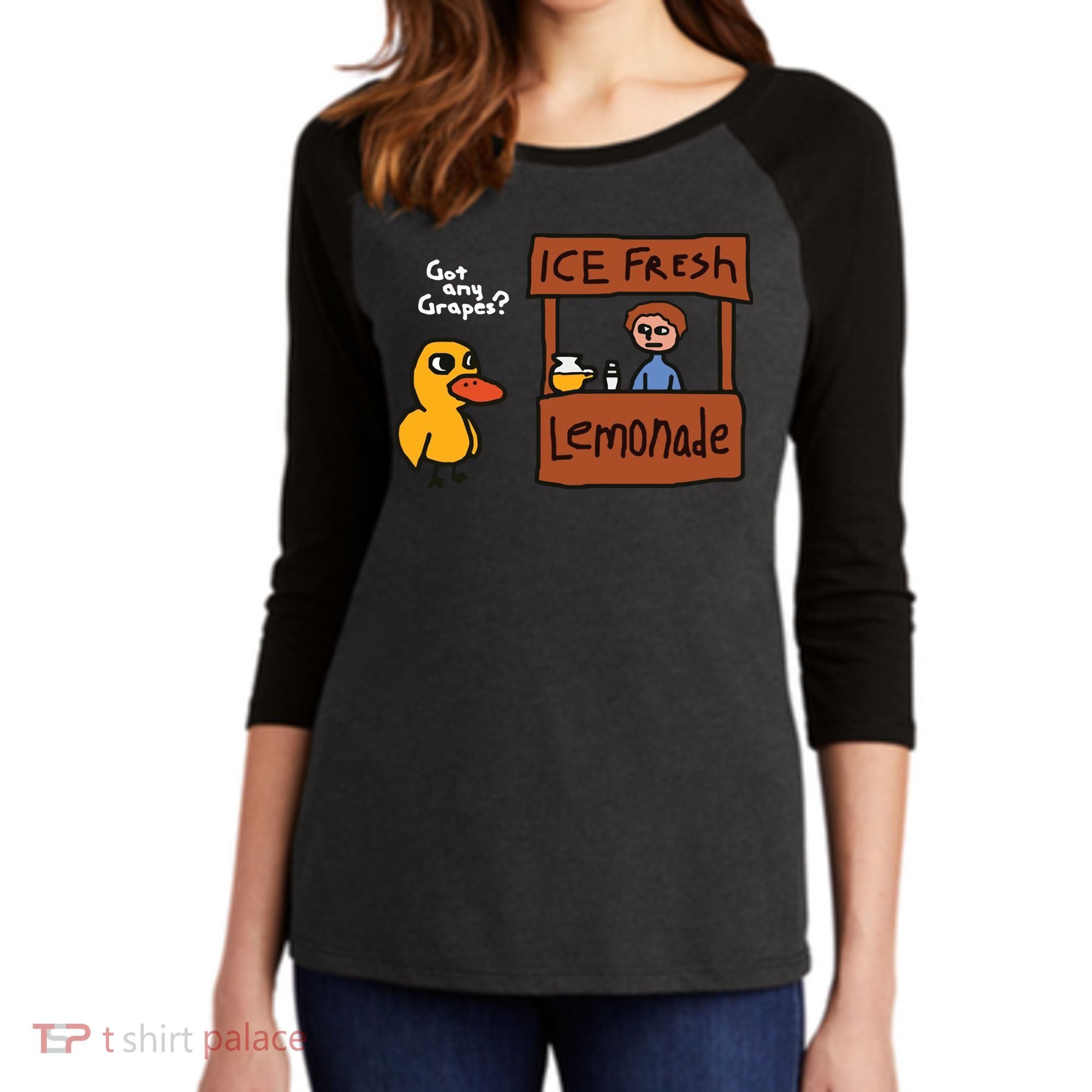 Got Any Grapes Duck Song Lemonade Women's Tri-Blend 3/4-Sleeve Raglan Shirt