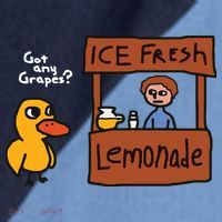 Got Any Grapes Duck Song Lemonade Raglan Baseball Sleeve Shirt thumb 2