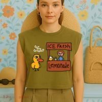 Got Any Grapes Duck Song Lemonade Garment-Dyed Women's Muscle Tee thumb 4