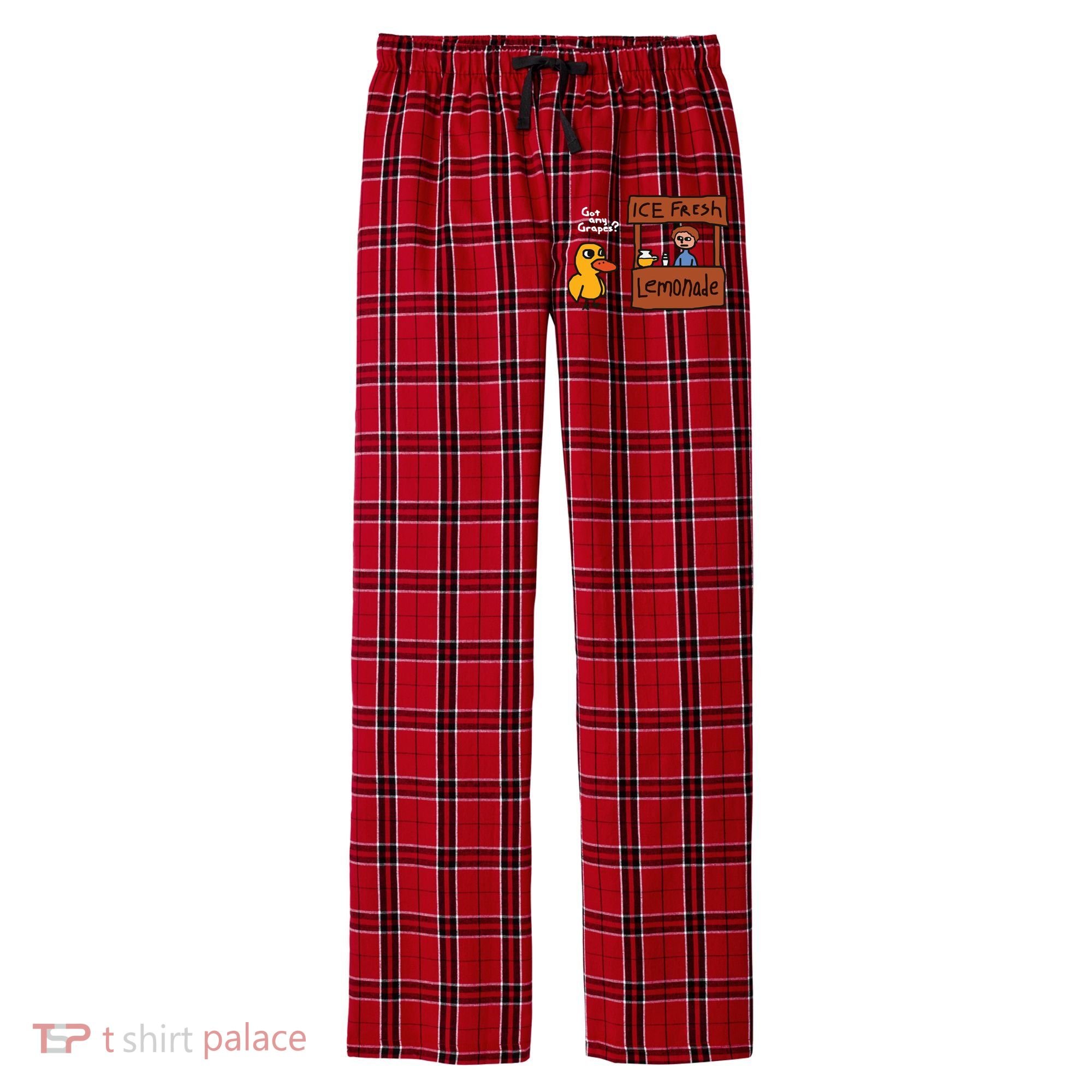 Got Any Grapes Duck Song Lemonade Men's Flannel Plaid Pajama Pants