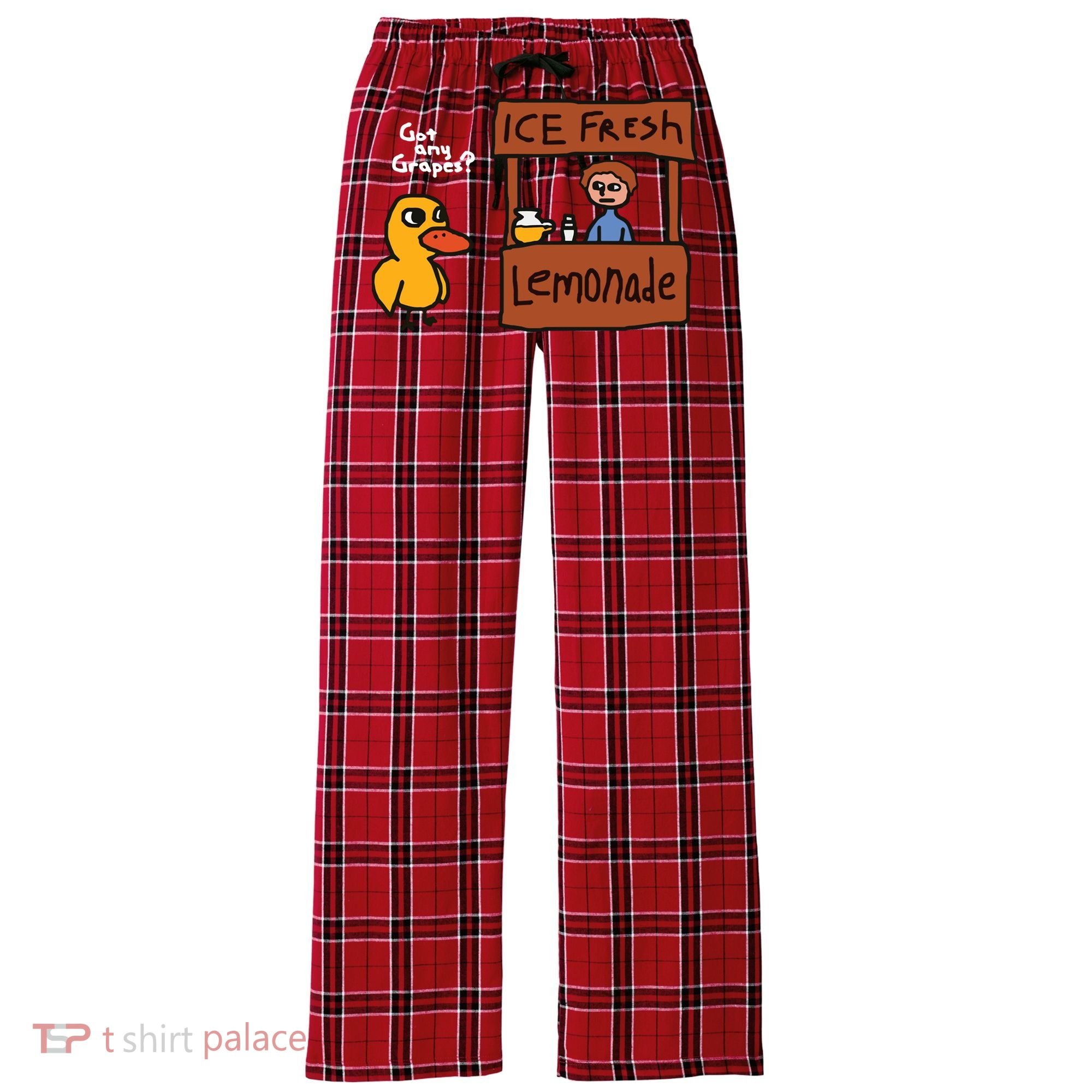 Got Any Grapes Duck Song Lemonade Women's Flannel Plaid Pajama Pants