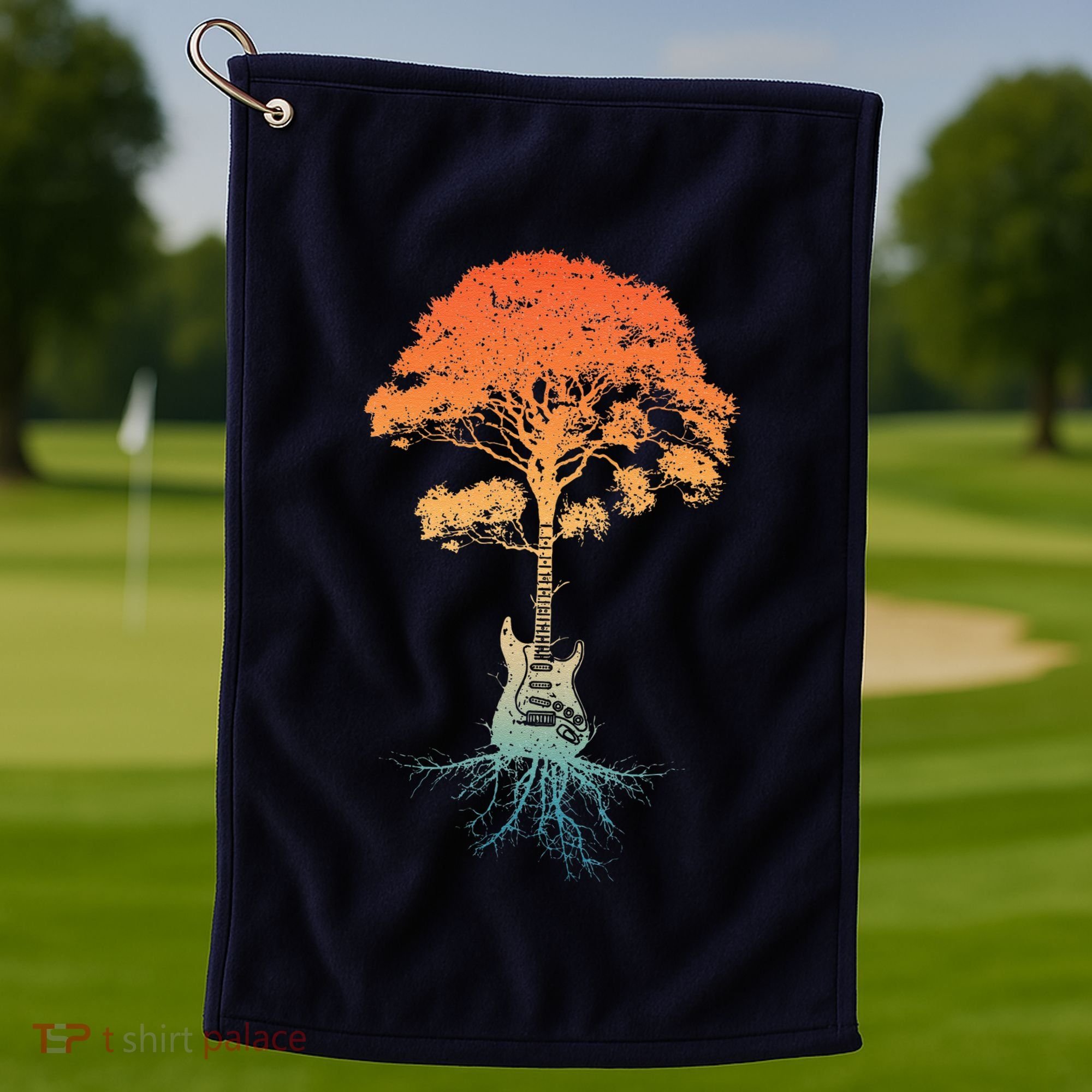 Guitar Art Guitar Player Rockstar Guitarist Golf Towel
