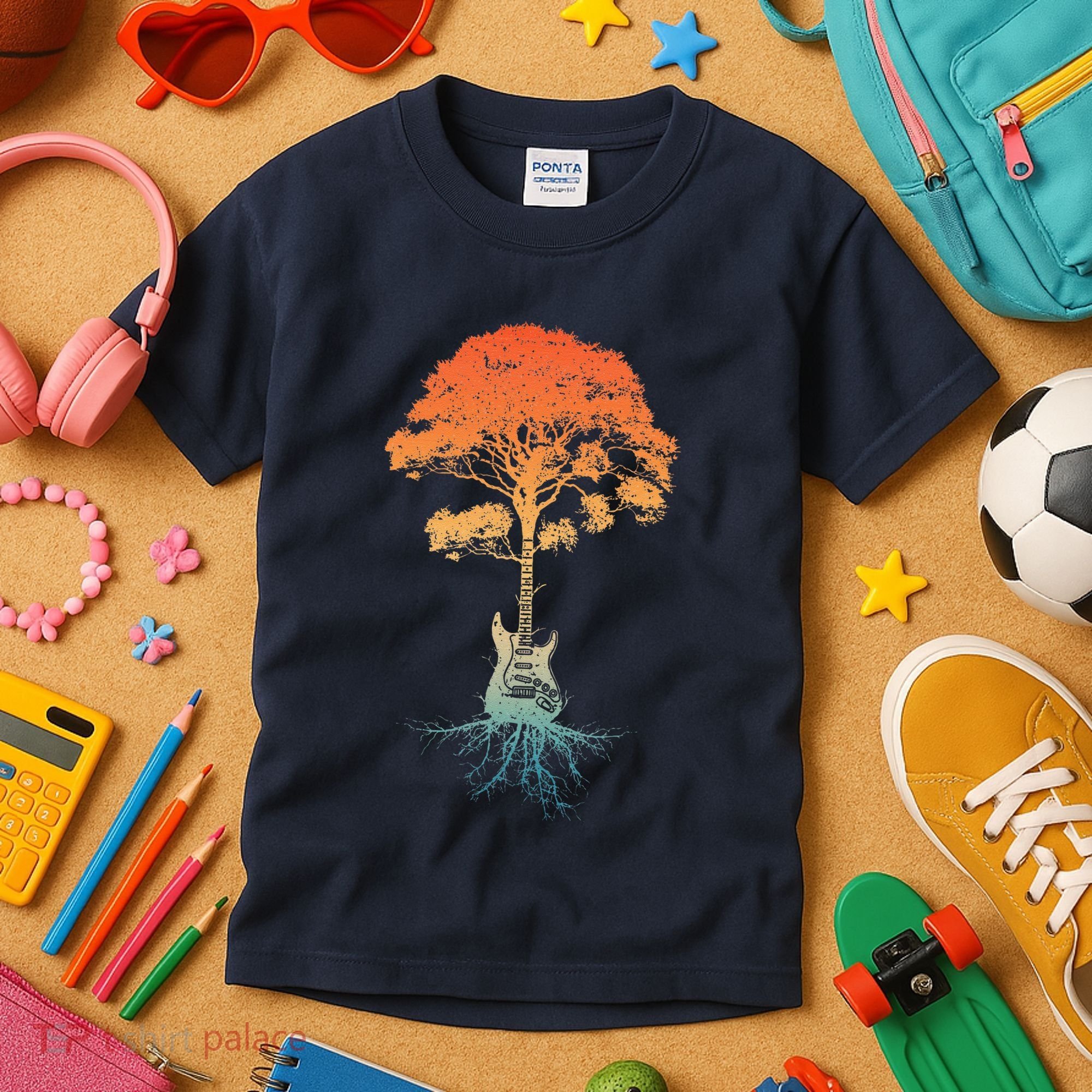 Guitar Art Guitar Player Rockstar Guitarist Kids T-Shirt