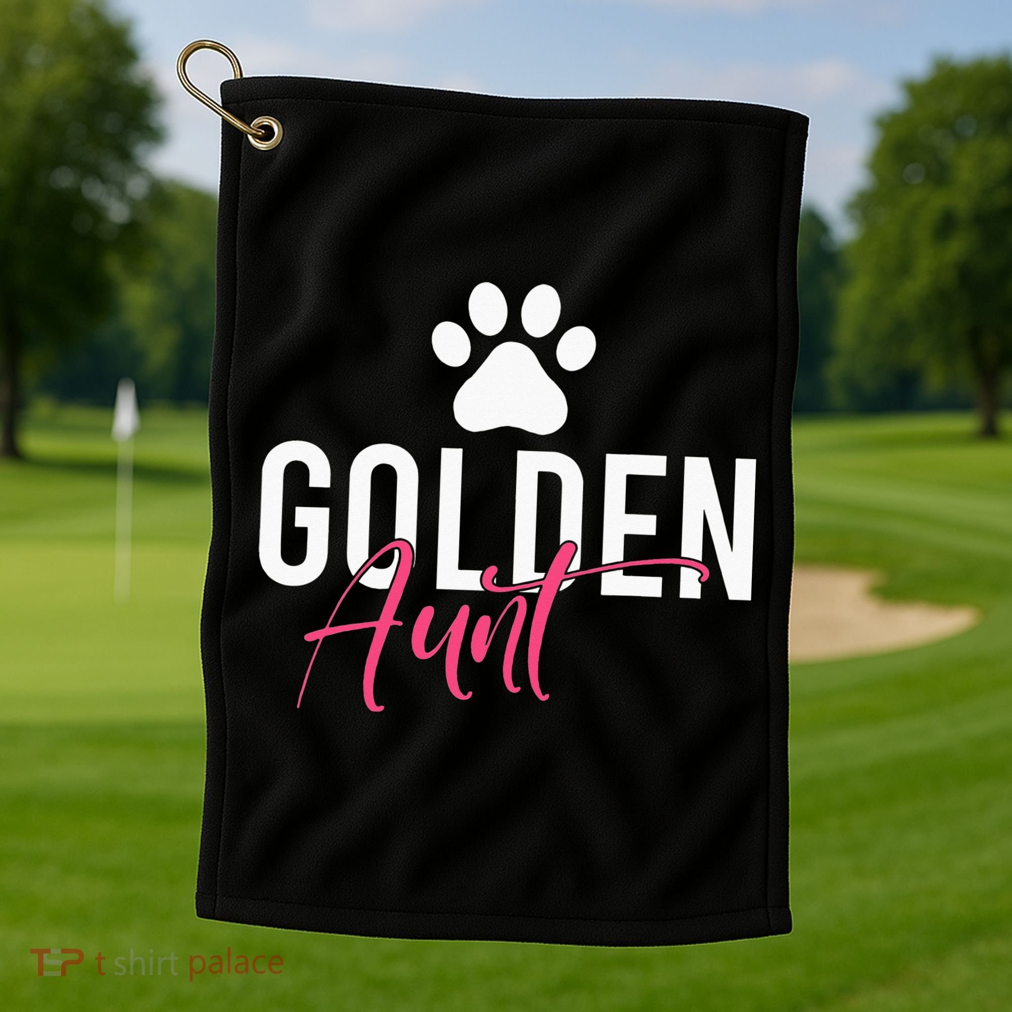 Golden Aunt Golden Retriever Aunt Golf Towel