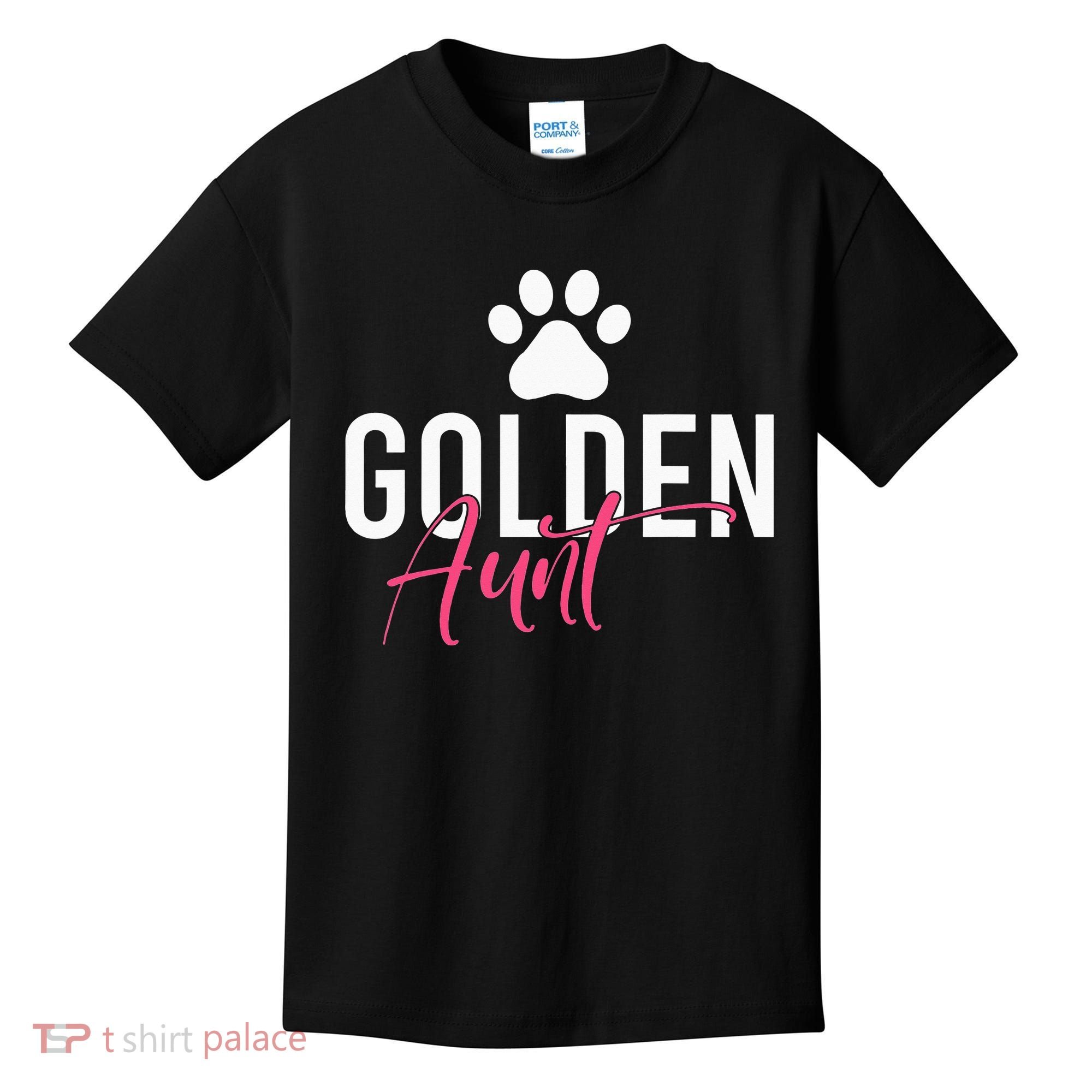 Golden Aunt Golden Retriever Aunt Kids T-Shirt