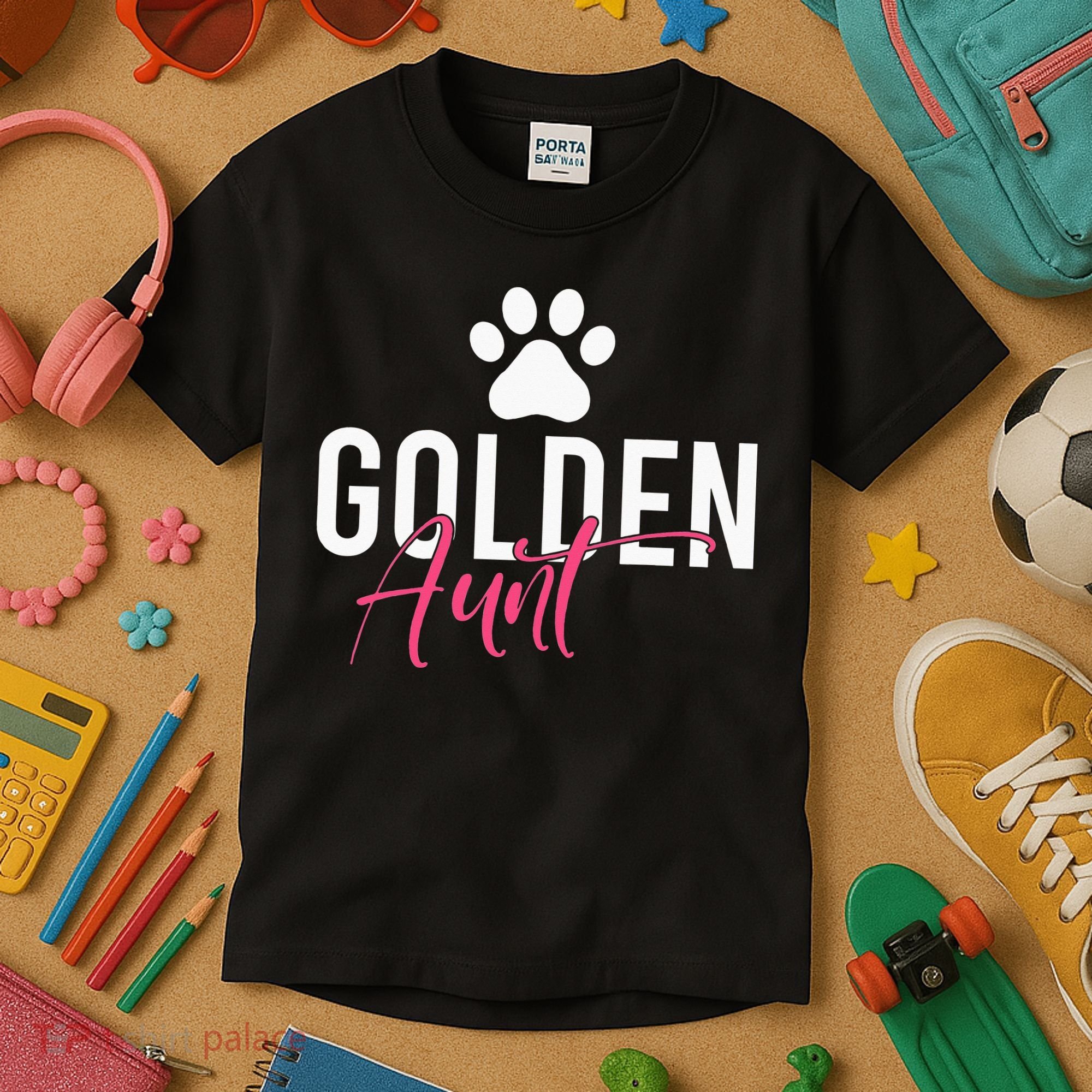 Golden Aunt Golden Retriever Aunt Kids T-Shirt