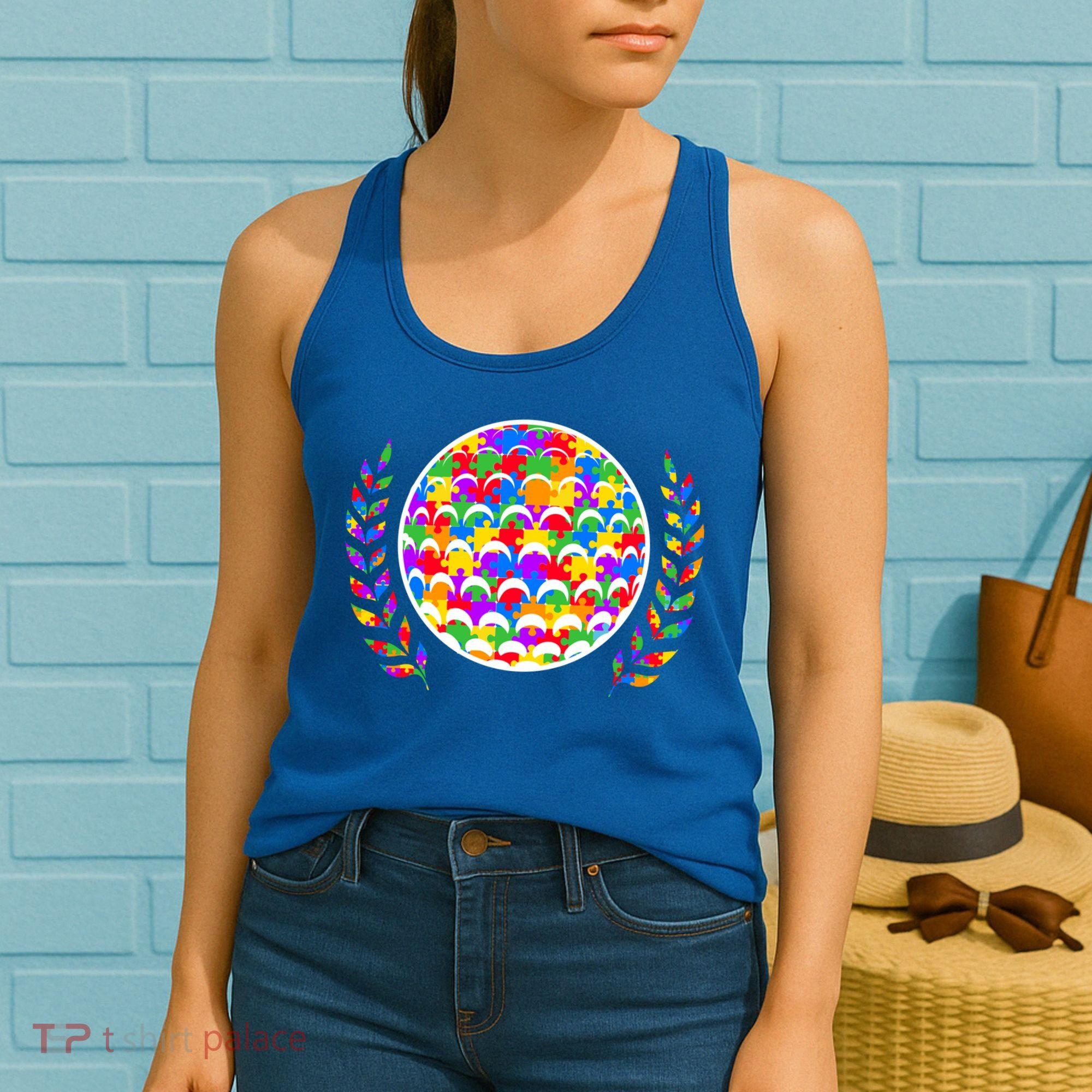 Golf Autism Golf Awareness Acceptance Golfers Tee Gift Women's Tank Top