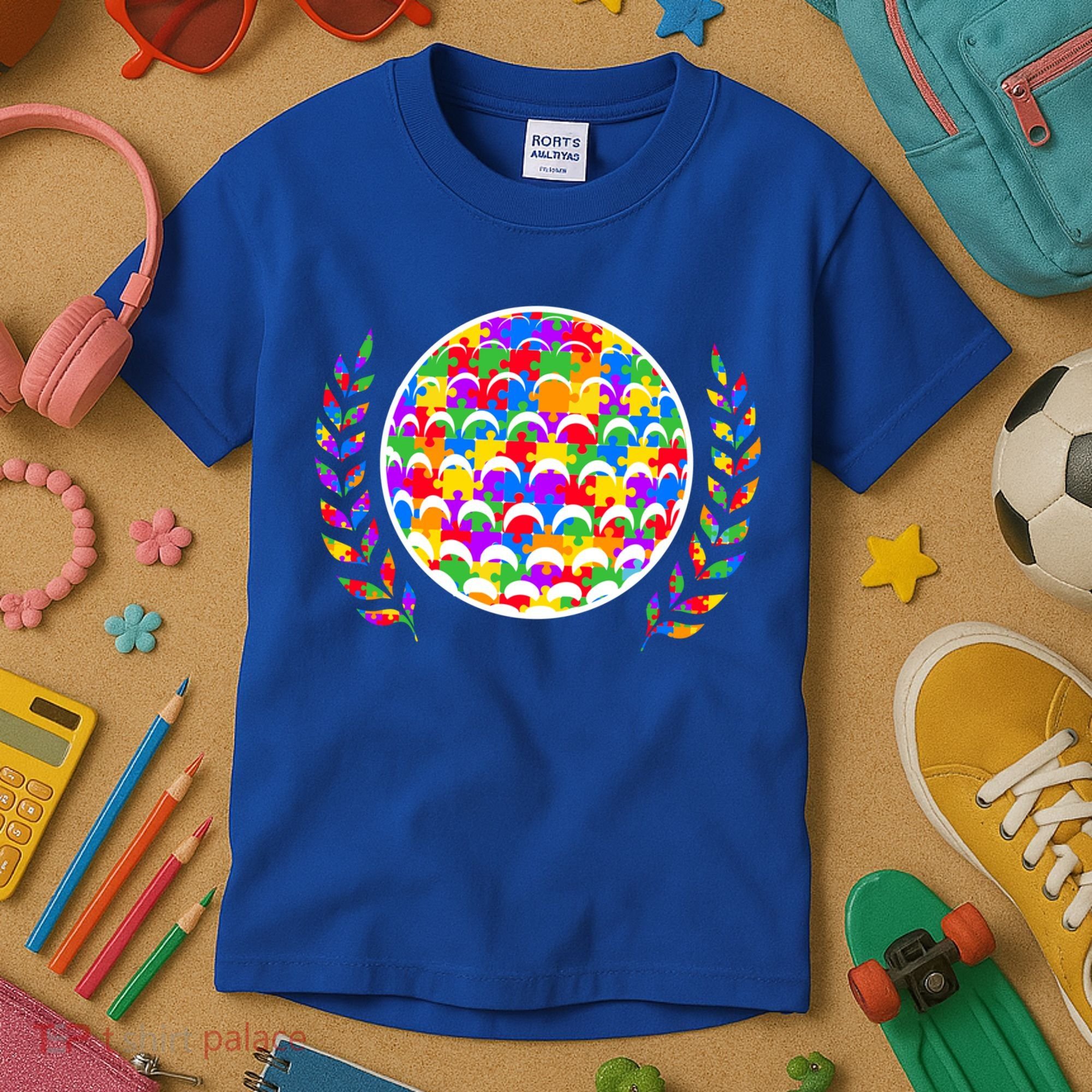 Golf Autism Golf Awareness Acceptance Golfers Tee Gift Kids T-Shirt