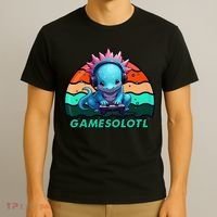 Gamesolotl Axolotl Gamer Kawaii Anime Gaming  T-Shirt thumb 3