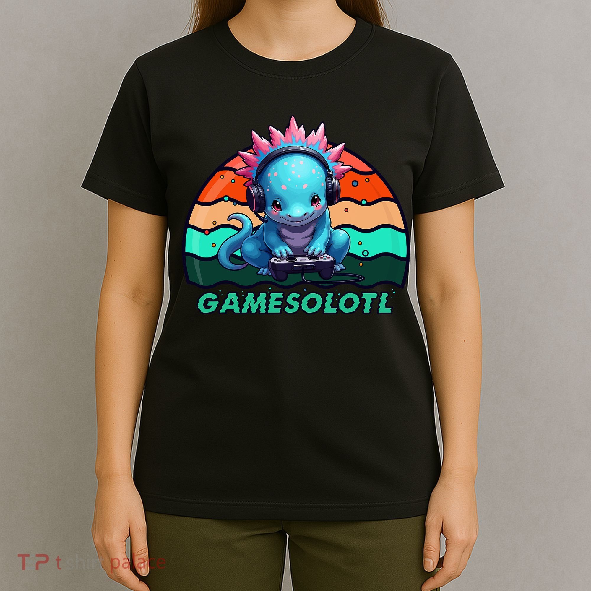 Gamesolotl Axolotl Gamer Kawaii Anime Gaming  T-Shirt