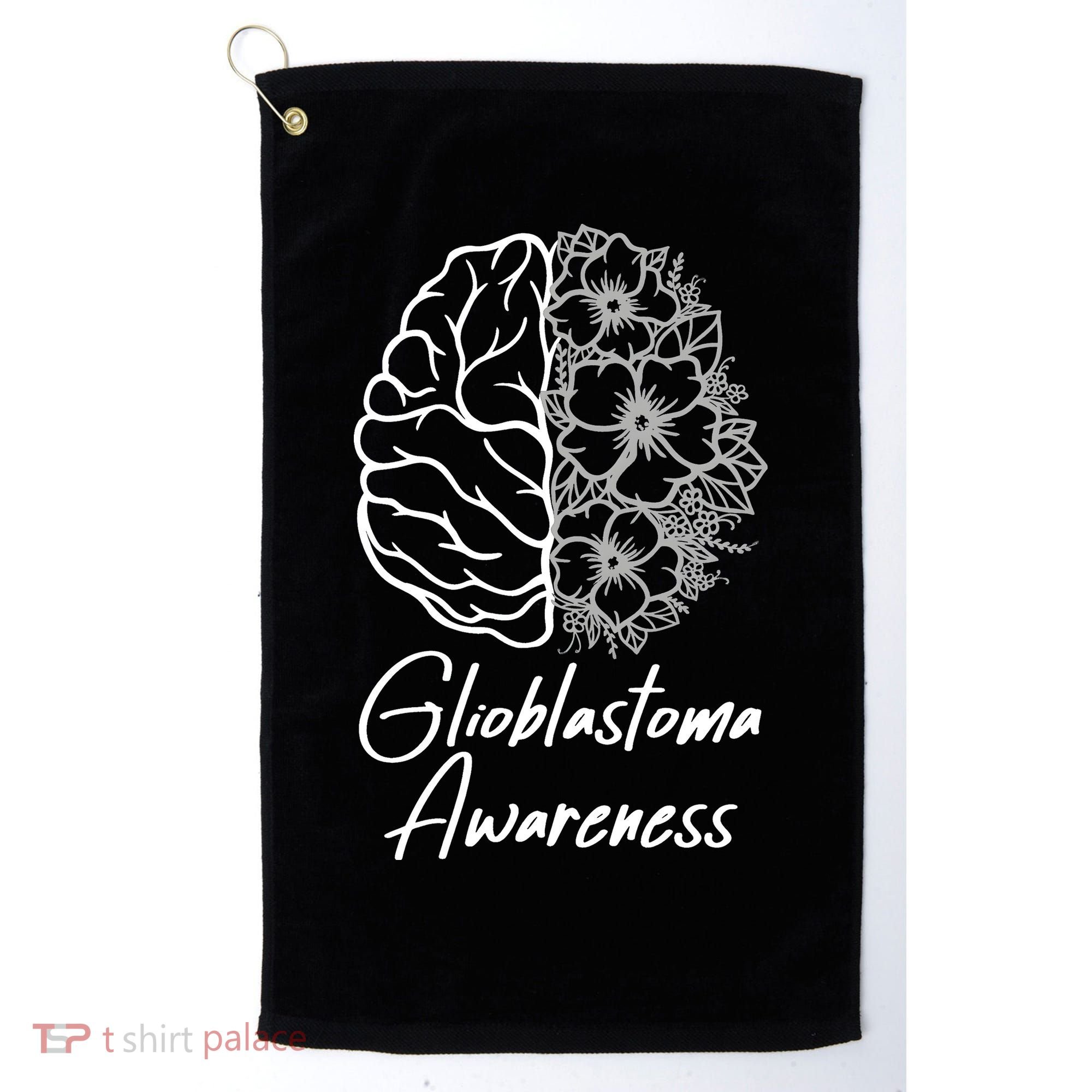 Glioblastoma Awareness Gray Ribbon Golf Towel