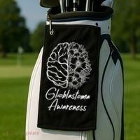 Glioblastoma Awareness Gray Ribbon Golf Towel thumb 2