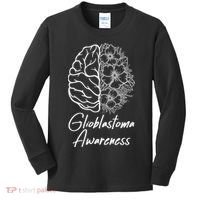 Glioblastoma Awareness Gray Ribbon Kids Long Sleeve Shirt thumb 0