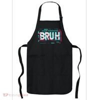 Glitch Aesthetic Gamer Bruh Meme Funny Saying Apron thumb 0
