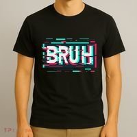 Glitch Aesthetic Gamer Bruh Meme Funny Saying T-Shirt thumb 3