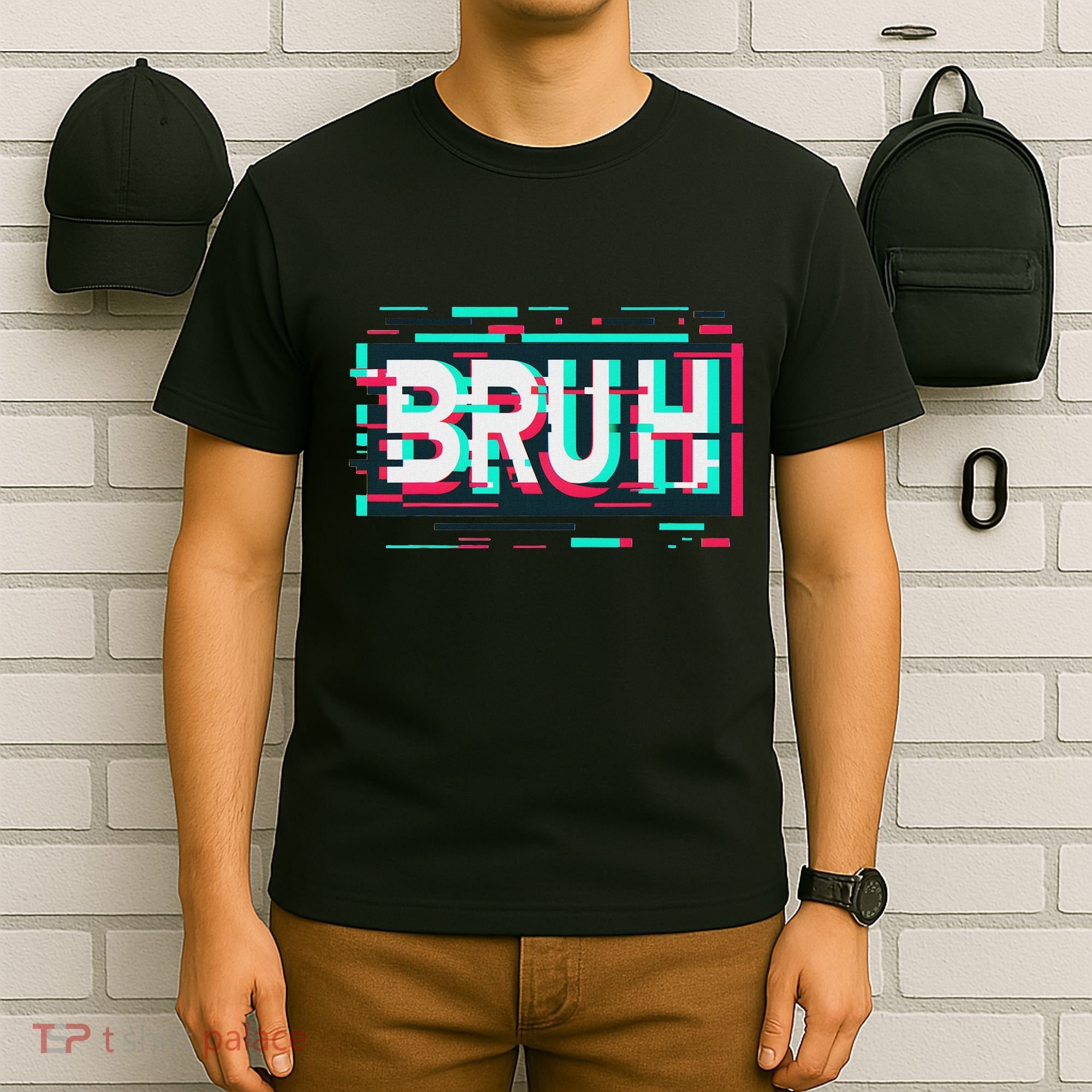 Glitch Aesthetic Gamer Bruh Meme Funny Saying T-Shirt