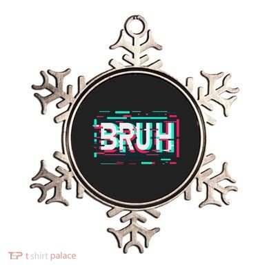 Glitch Aesthetic Gamer Bruh Meme Funny Saying Ornament