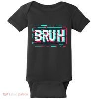 Glitch Aesthetic Gamer Bruh Meme Funny Saying Baby Bodysuit thumb 0