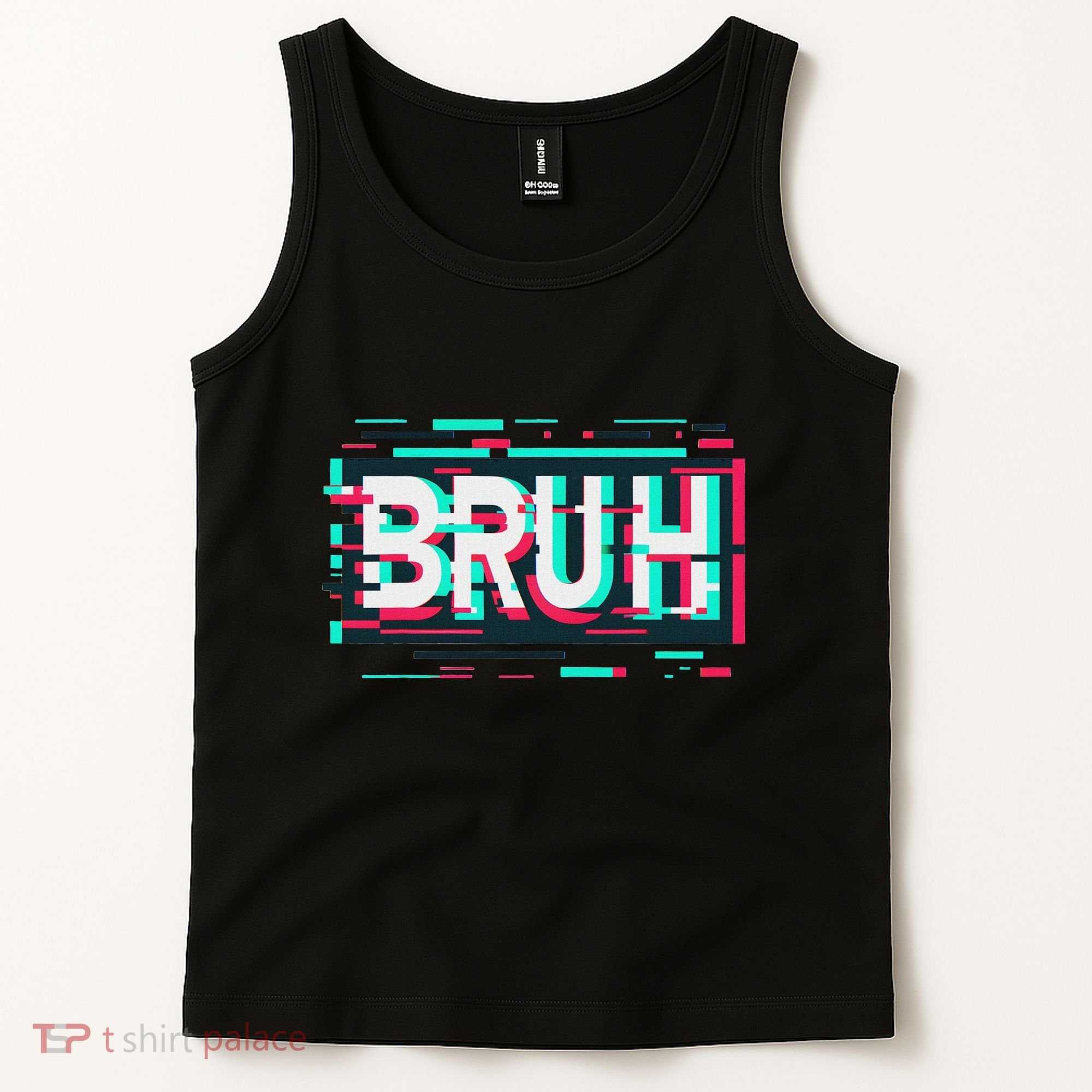 Glitch Aesthetic Gamer Bruh Meme Funny Saying Tank Top