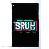 Glitch Aesthetic Gamer Bruh Meme Funny Saying Golf Towel thumb 0