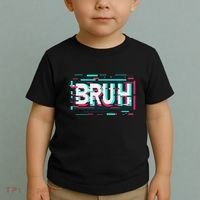 Glitch Aesthetic Gamer Bruh Meme Funny Saying Toddler T-Shirt thumb 2
