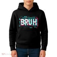 Glitch Aesthetic Gamer Bruh Meme Funny Saying Kids Hoodie thumb 4