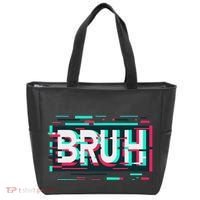 Glitch Aesthetic Gamer Bruh Meme Funny Saying Tote Bag thumb 0