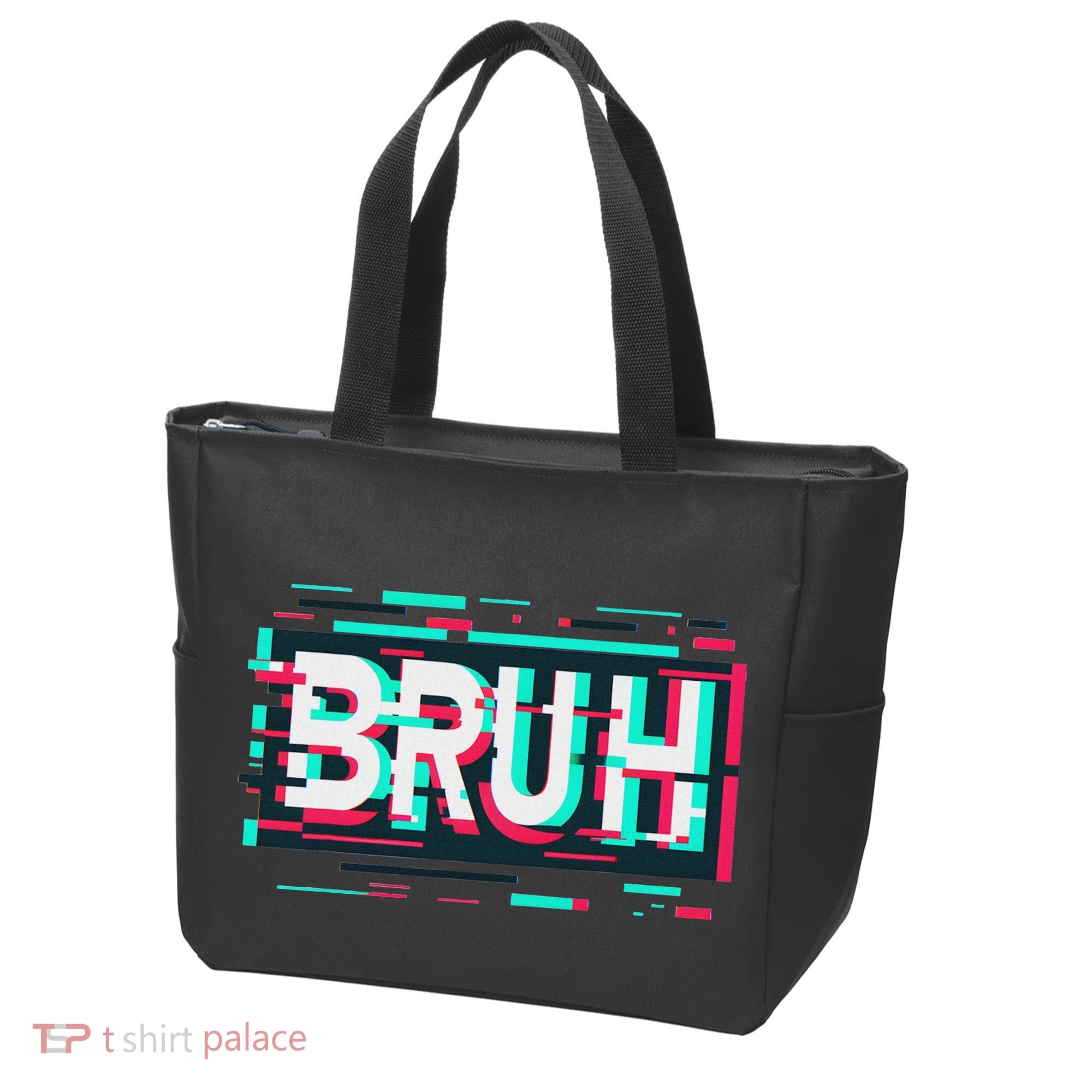 Glitch Aesthetic Gamer Bruh Meme Funny Saying Tote Bag