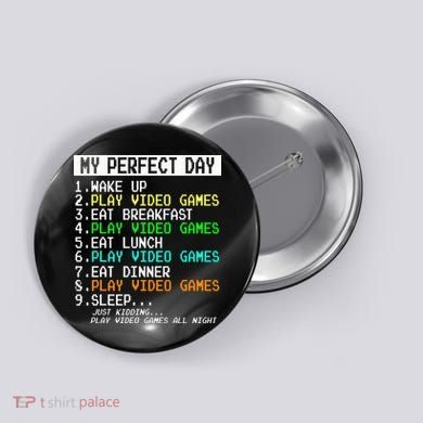 Gaming Apparel Gamer Gifts Button