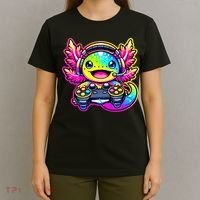 Gamesolotl Axolotl Gamer Cute Anime Kawaii T-Shirt thumb 4