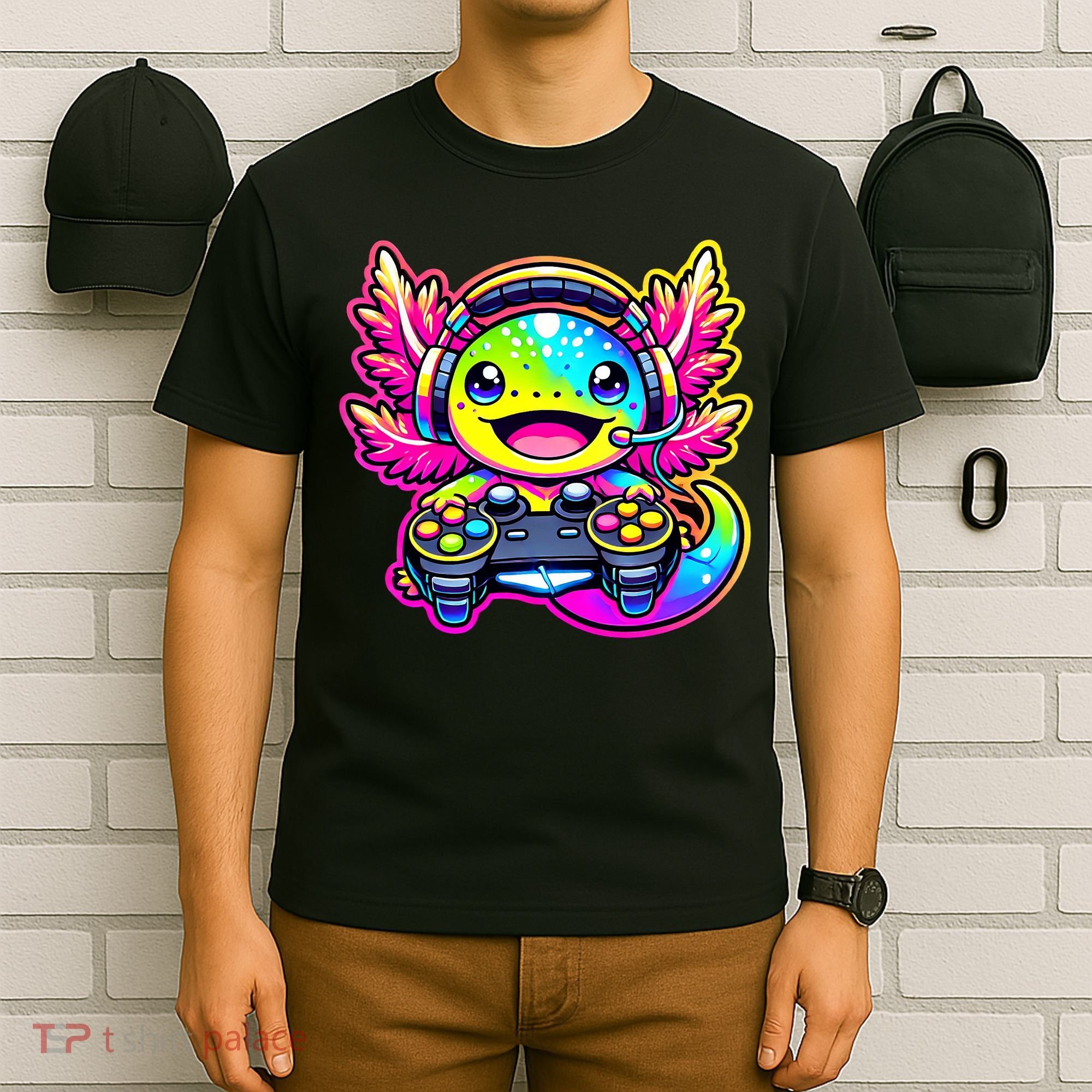 Gamesolotl Axolotl Gamer Cute Anime Kawaii T-Shirt