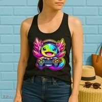 Gamesolotl Axolotl Gamer Cute Anime Kawaii Women's Tank Top thumb 2