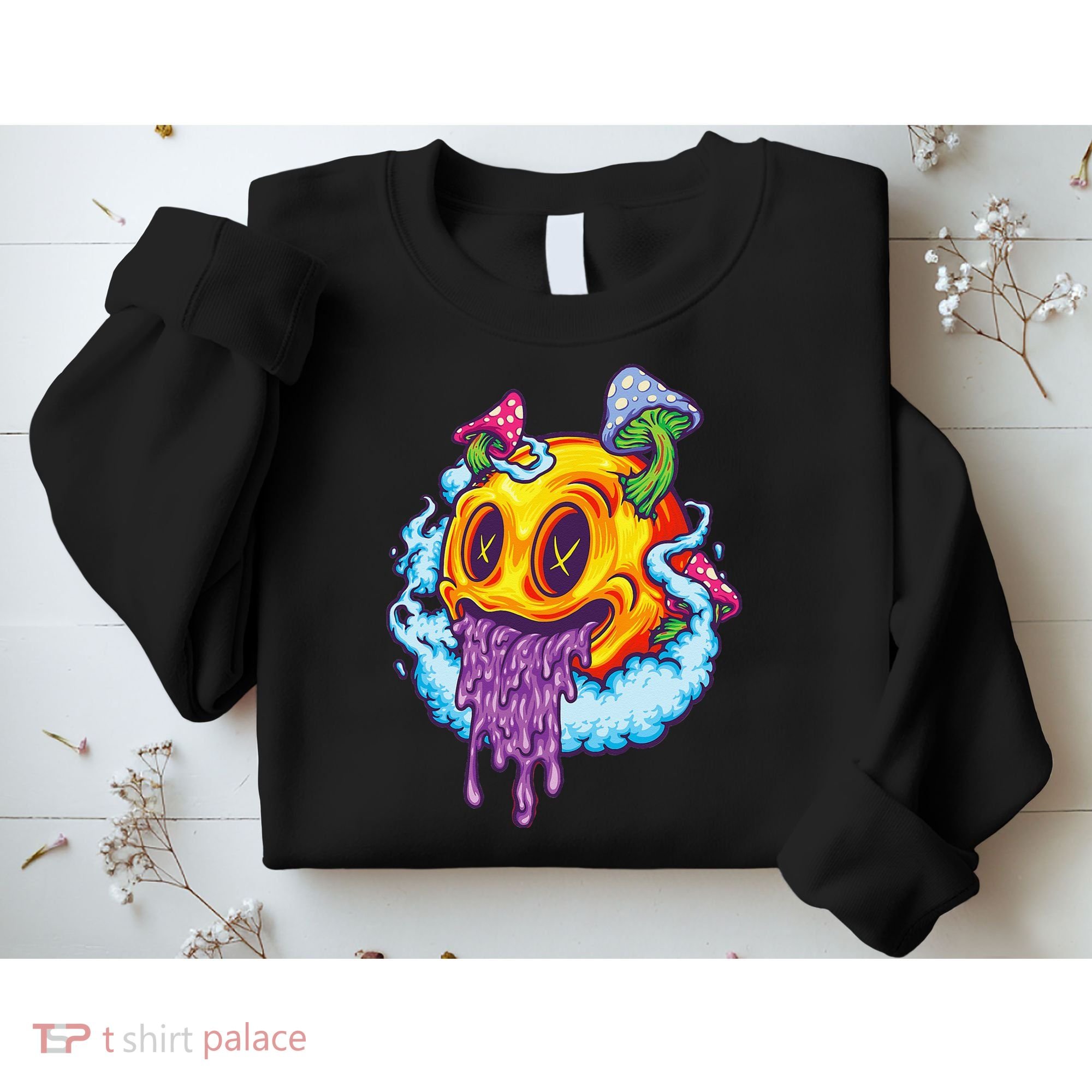 Goblincore Aesthetic Grunge Fungi Mushroom Skull Sweatshirt