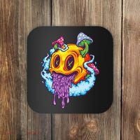 Goblincore Aesthetic Grunge Fungi Mushroom Skull Coaster thumb 0