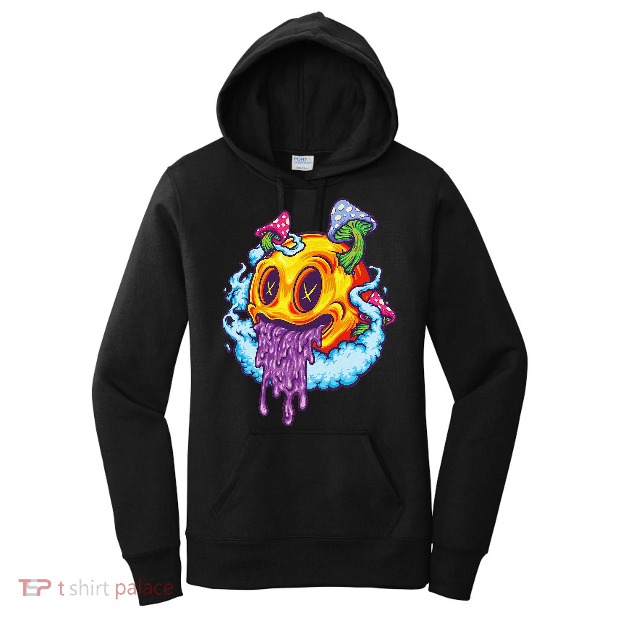 Goblincore Aesthetic Grunge Fungi Mushroom Skull Women's Hoodie