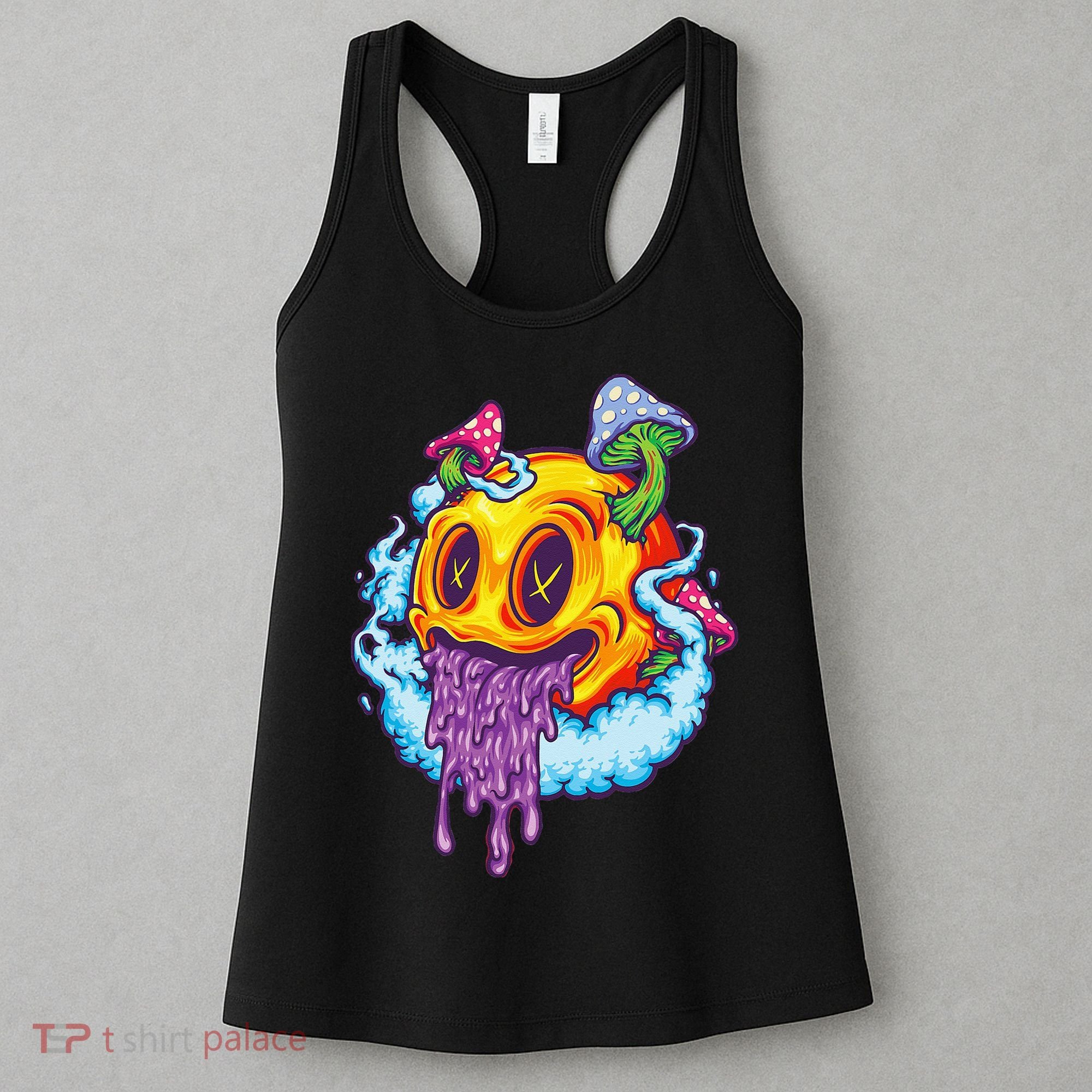 Goblincore Aesthetic Grunge Fungi Mushroom Skull Women's Tank Top