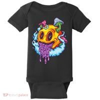 Goblincore Aesthetic Grunge Fungi Mushroom Skull Baby Bodysuit thumb 0