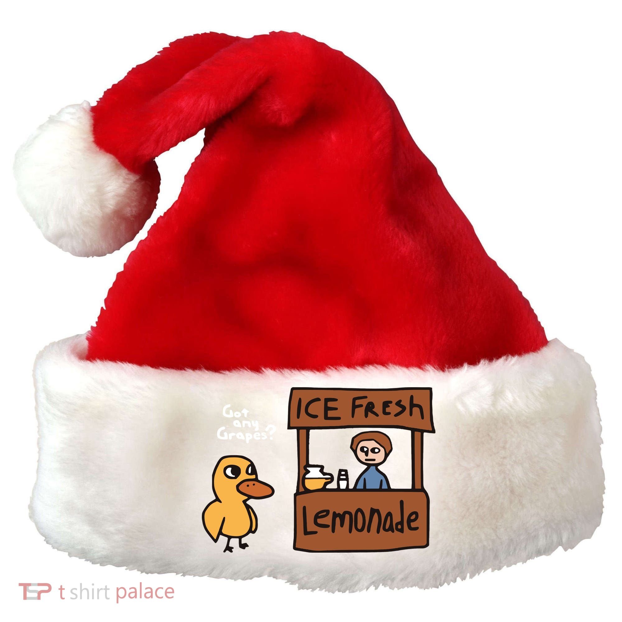 Got Any Grapes The Duck Song Funny Duck Santa Hat