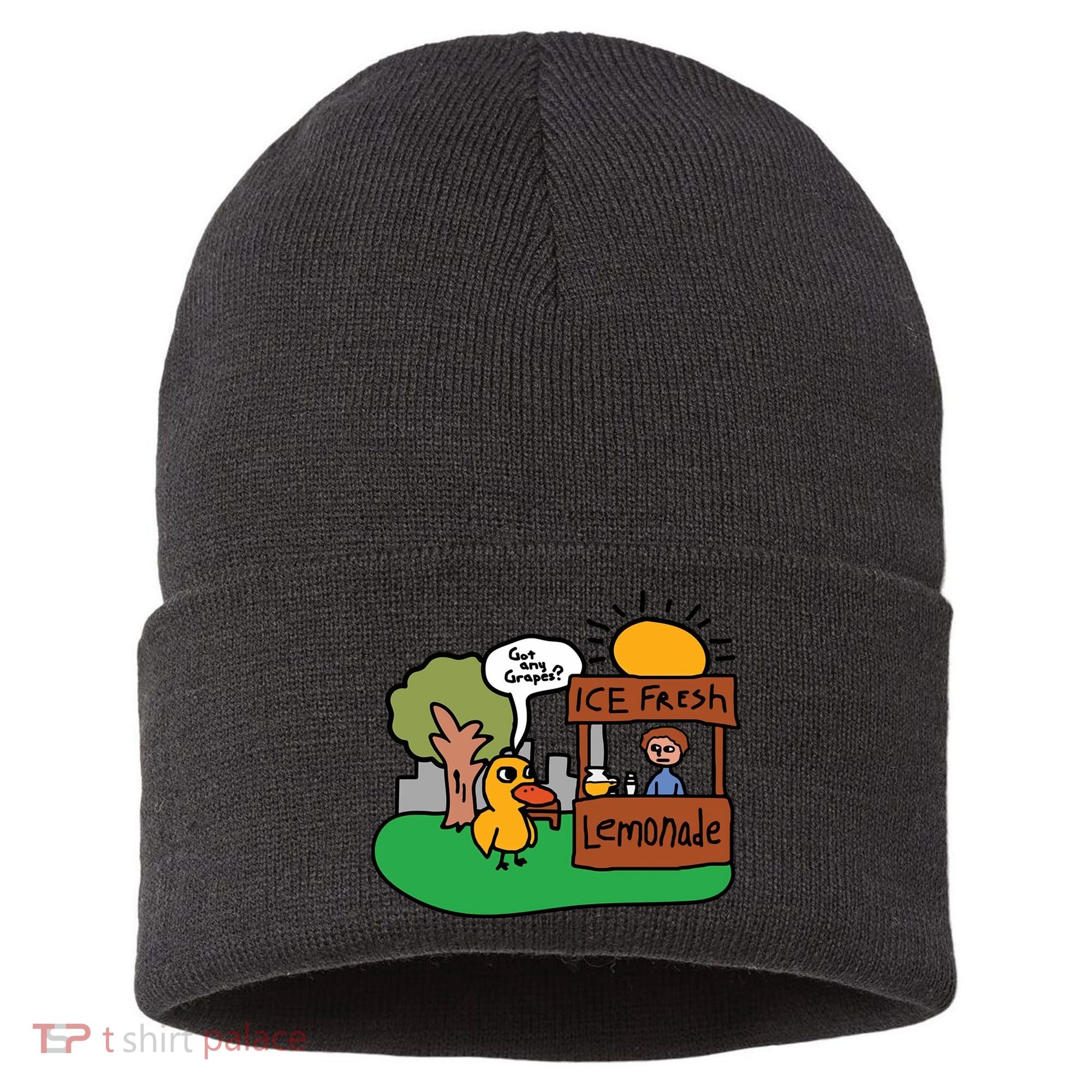 Got Any Grapes Ice Fresh Lemonade Funny Duck Sustainable Knit Beanie