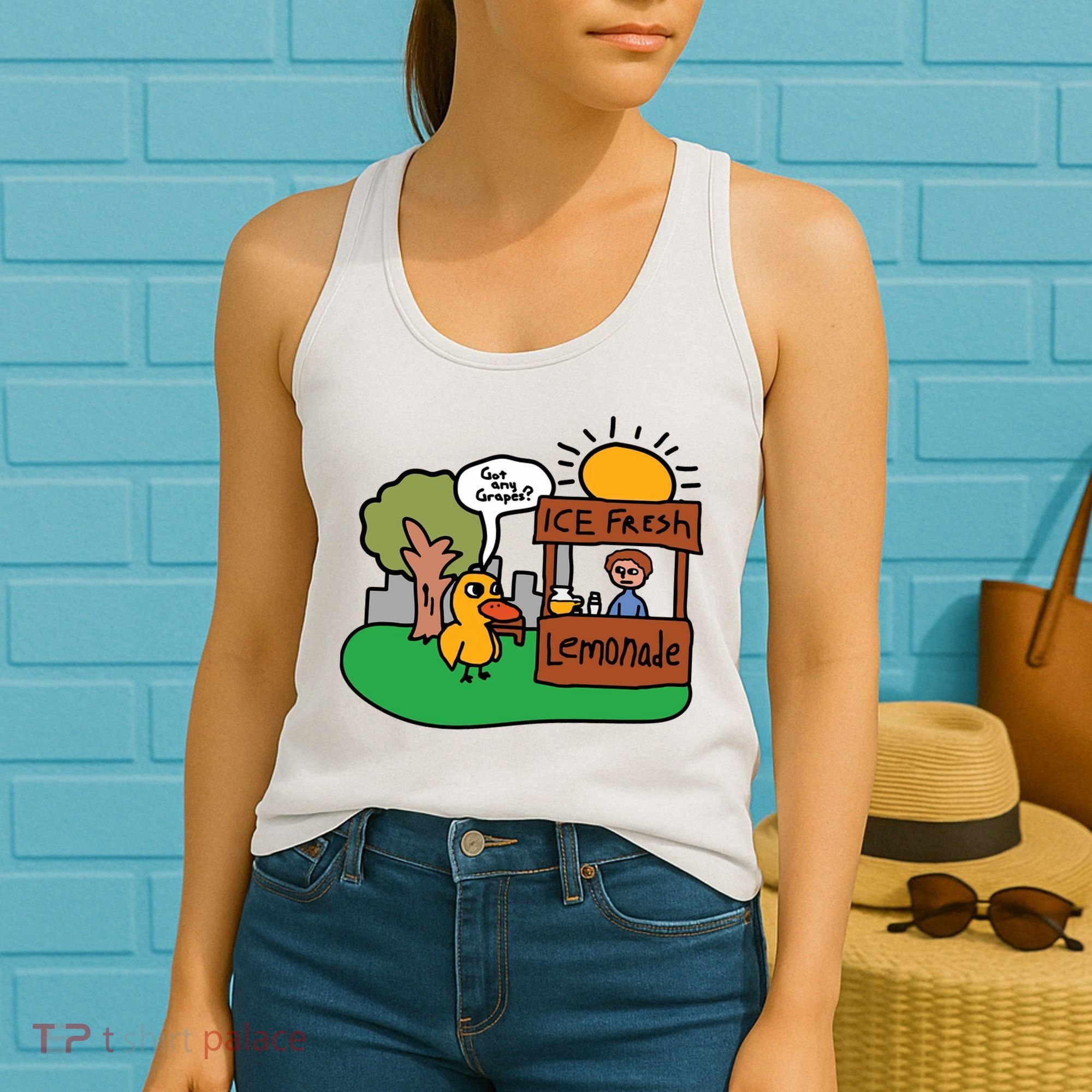 Got Any Grapes Ice Fresh Lemonade Funny Duck Women's Tank Top